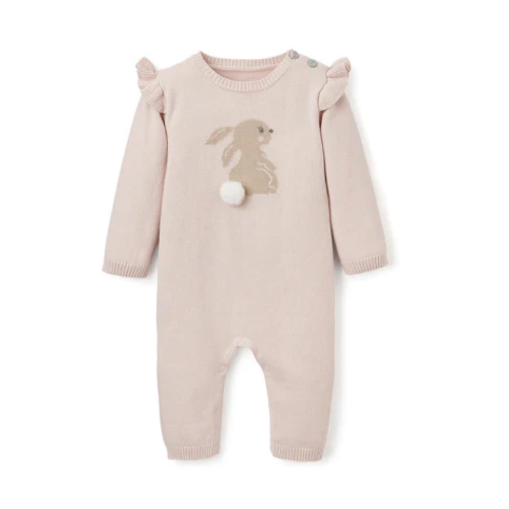 Elegant Baby Bunny Knit Jumpsuit